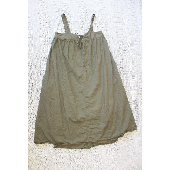 Xirena Kynsley Poplin Midi Dress Army Green M Pockets Cotton Adjustable Straps - Picture 7 of 12